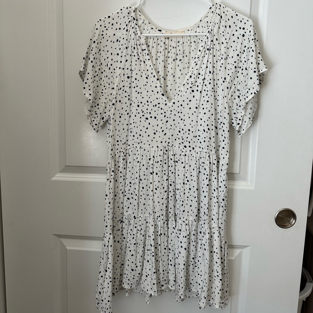 Multitiered, white, baby doll dress